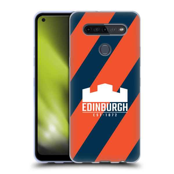 Edinburgh Rugby Logo Art Diagonal Stripes Soft Gel Case for LG K51S