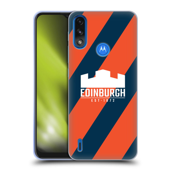Edinburgh Rugby Logo Art Diagonal Stripes Soft Gel Case for Motorola Moto E7 Power / Moto E7i Power