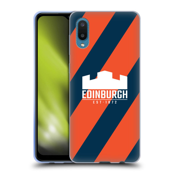 Edinburgh Rugby Logo Art Diagonal Stripes Soft Gel Case for Samsung Galaxy A02/M02 (2021)