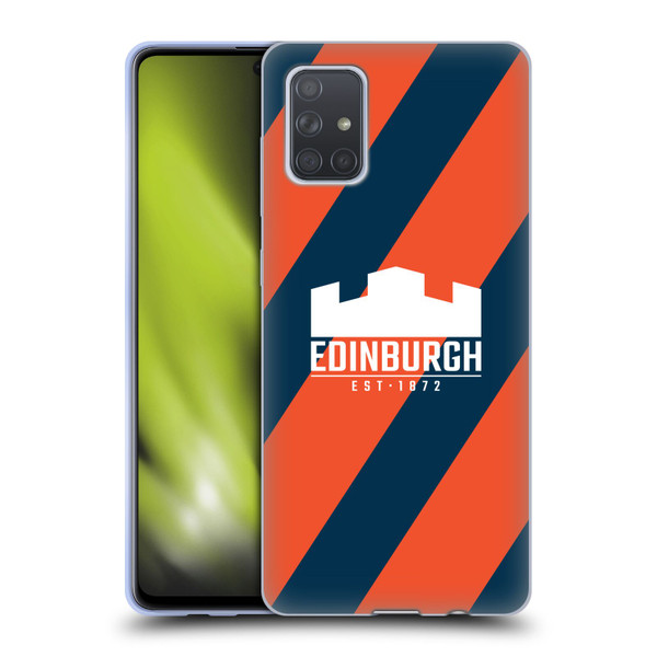 Edinburgh Rugby Logo Art Diagonal Stripes Soft Gel Case for Samsung Galaxy A71 (2019)