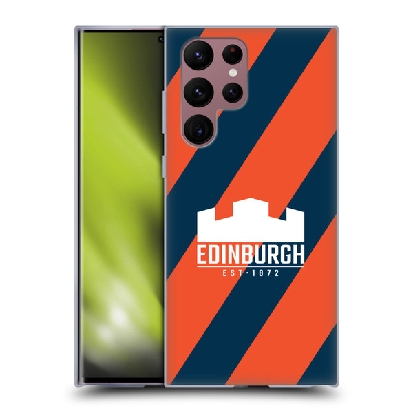 Edinburgh Rugby Logo Art Diagonal Stripes Soft Gel Case for Samsung Galaxy S22 Ultra 5G