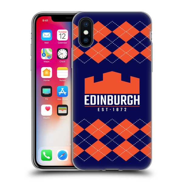 Edinburgh Rugby Logo 2 Argyle Soft Gel Case for Apple iPhone X / iPhone XS