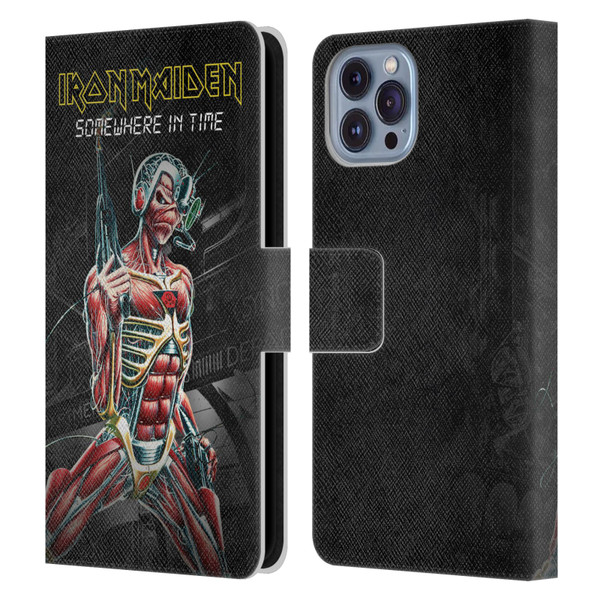 Iron Maiden Album Covers Somewhere Leather Book Wallet Case Cover For Apple iPhone 14