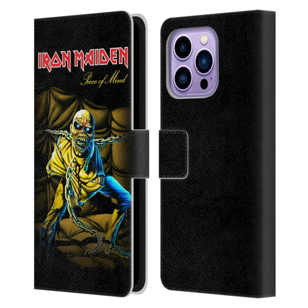 Iron Maiden Album Covers Piece Of Mind Leather Book Wallet Case Cover For Apple iPhone 14 Pro Max