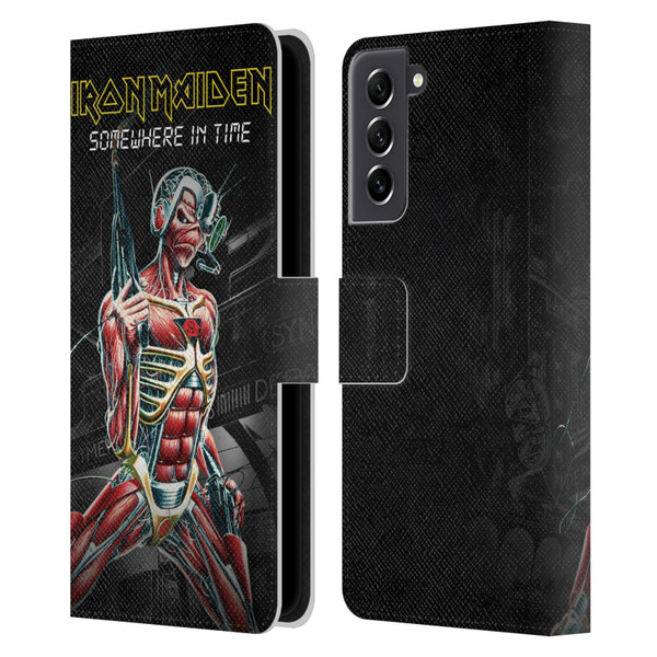 Iron Maiden Album Covers Somewhere Leather Book Wallet Case Cover For Samsung Galaxy S21 FE 5G