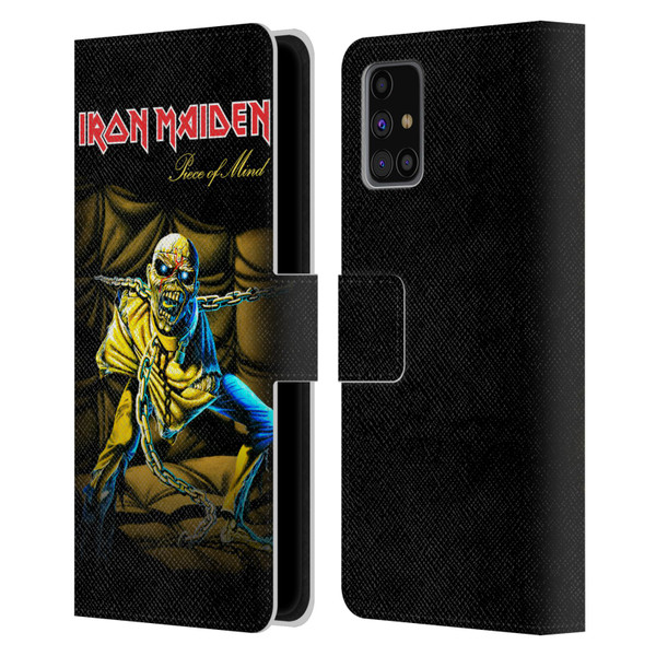 Iron Maiden Album Covers Piece Of Mind Leather Book Wallet Case Cover For Samsung Galaxy M31s (2020)