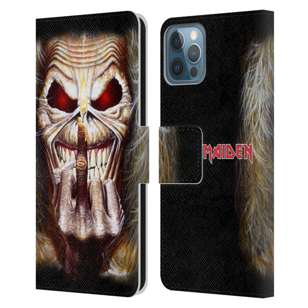 Iron Maiden Art Candle Finger Leather Book Wallet Case Cover For Apple iPhone 12 / iPhone 12 Pro