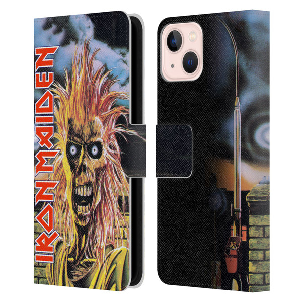 Iron Maiden Art First Leather Book Wallet Case Cover For Apple iPhone 13