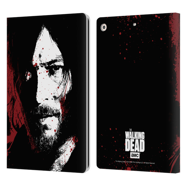 AMC The Walking Dead Gore Blood Bath Daryl Leather Book Wallet Case Cover For Apple iPad 10.2 2019/2020/2021