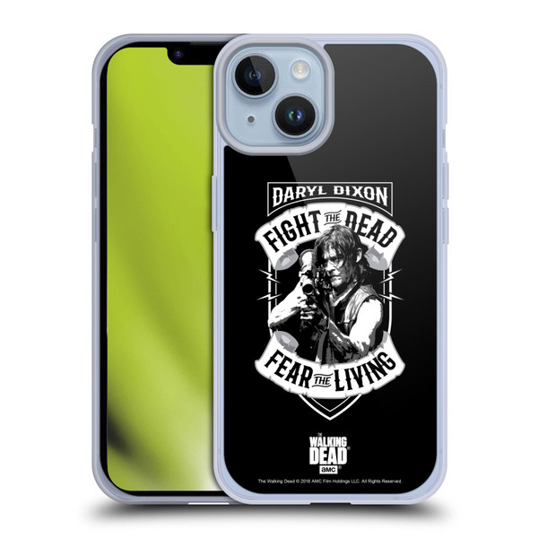AMC The Walking Dead Daryl Dixon Biker Art RPG Black White Soft Gel Case for Apple iPhone 14
