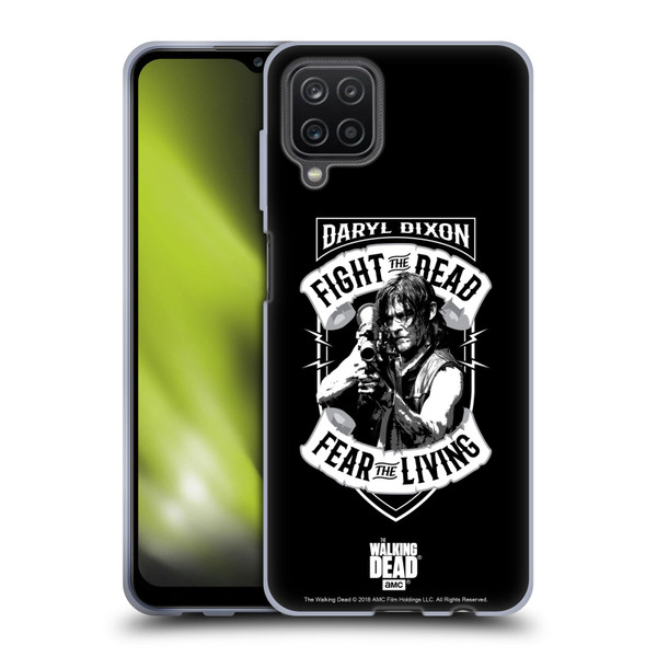 AMC The Walking Dead Daryl Dixon Biker Art RPG Black White Soft Gel Case for Samsung Galaxy A12 (2020)