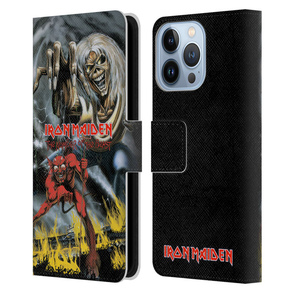 Iron Maiden Graphics The Number Of The Beast Leather Book Wallet Case Cover For Apple iPhone 13 Pro