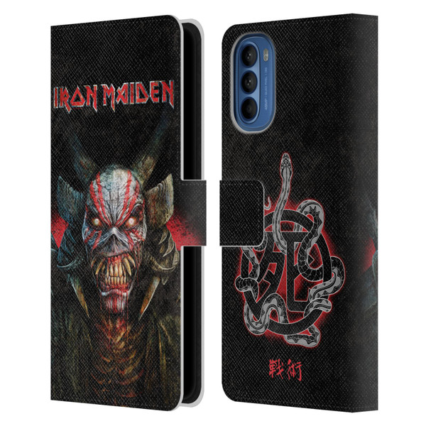 Iron Maiden Senjutsu Back Cover Death Snake Leather Book Wallet Case Cover For Motorola Moto G41