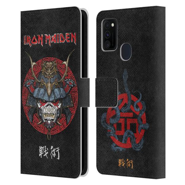 Iron Maiden Senjutsu Samurai Eddie Life Snake Leather Book Wallet Case Cover For Samsung Galaxy M30s (2019)/M21 (2020)