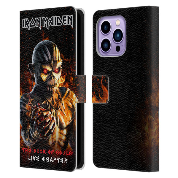 Iron Maiden Tours TBOS Live Chapter Leather Book Wallet Case Cover For Apple iPhone 14 Pro Max