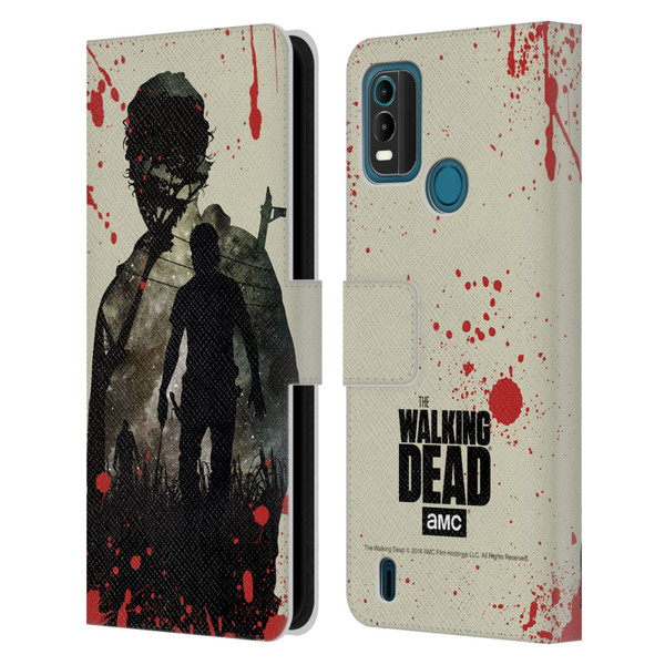 AMC The Walking Dead Silhouettes Rick Leather Book Wallet Case Cover For Nokia G11 Plus