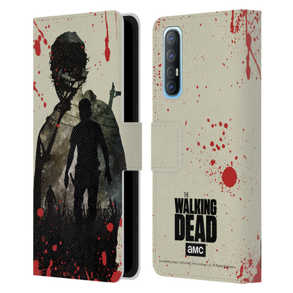 AMC The Walking Dead Silhouettes Rick Leather Book Wallet Case Cover For OPPO Find X2 Neo 5G