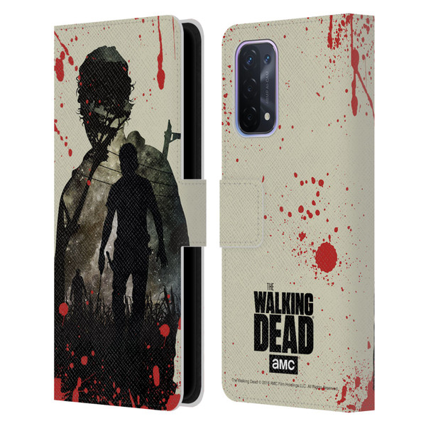 AMC The Walking Dead Silhouettes Rick Leather Book Wallet Case Cover For OPPO A54 5G