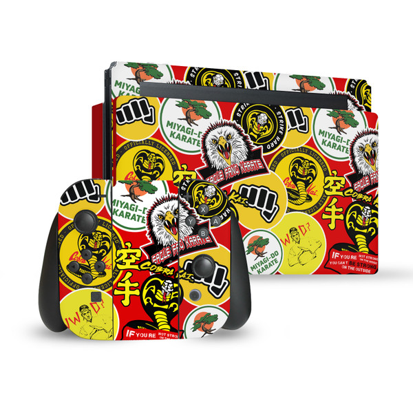 Cobra Kai Iconic Mixed Logos Vinyl Sticker Skin Decal Cover for Nintendo Switch Bundle