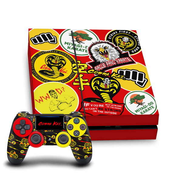 Cobra Kai Iconic Mixed Logos Vinyl Sticker Skin Decal Cover for Sony PS4 Console & Controller