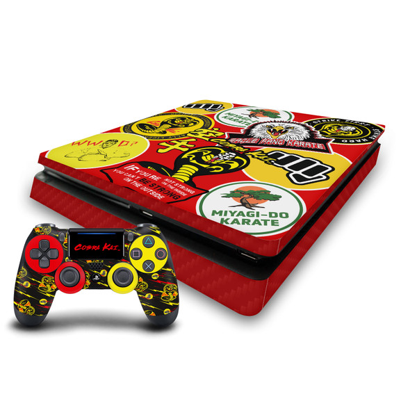 Cobra Kai Iconic Mixed Logos Vinyl Sticker Skin Decal Cover for Sony PS4 Slim Console & Controller