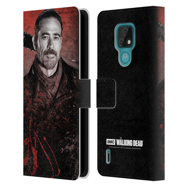 AMC The Walking Dead Negan Lucille 2 Leather Book Wallet Case Cover For Motorola Moto E7