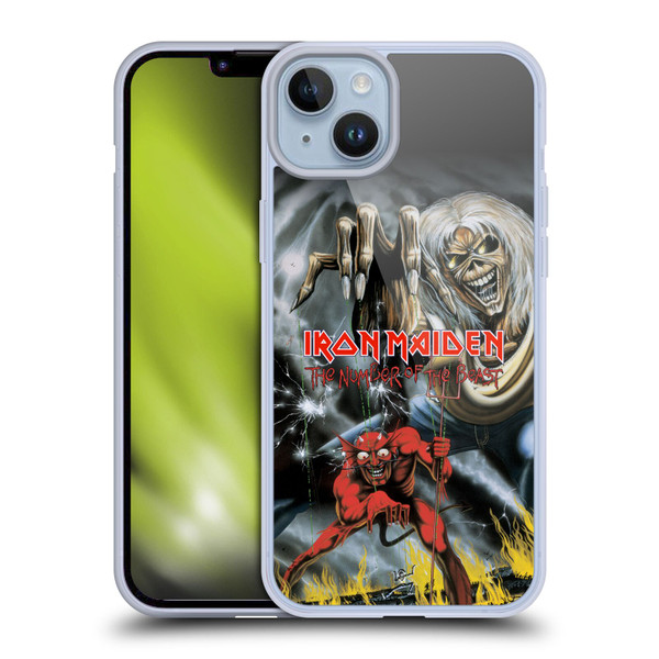 Iron Maiden Graphics The Number Of The Beast Soft Gel Case for Apple iPhone 14 Plus