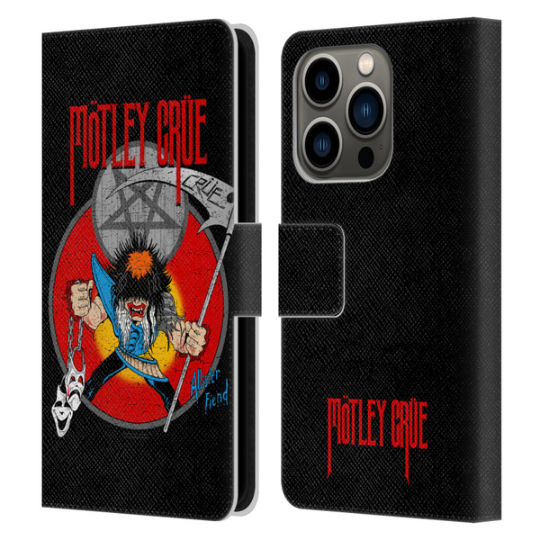 Motley Crue Key Art Allister Leather Book Wallet Case Cover For Apple iPhone 14 Pro