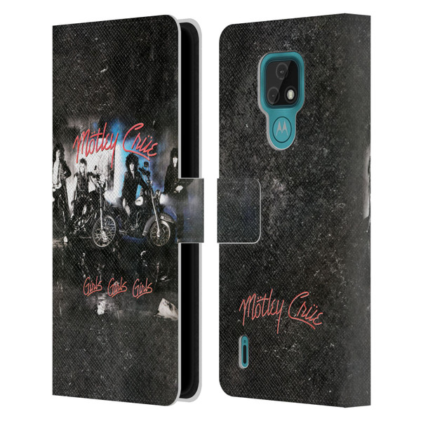 Motley Crue Albums Girls Girls Girls Leather Book Wallet Case Cover For Motorola Moto E7