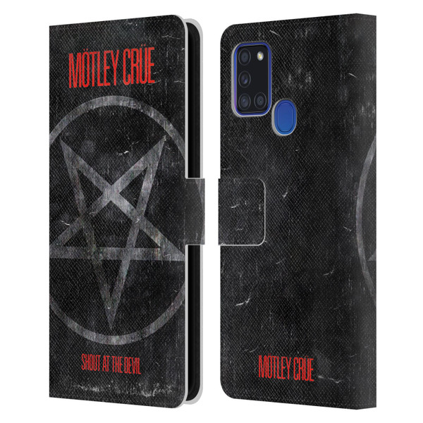 Motley Crue Albums SATD Star Leather Book Wallet Case Cover For Samsung Galaxy A21s (2020)