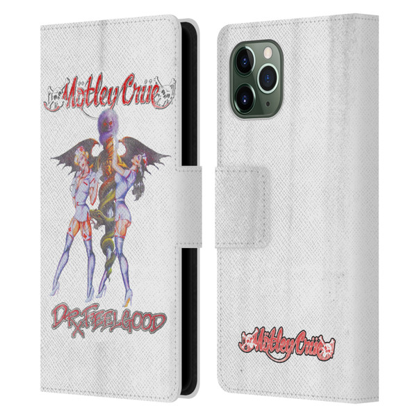 Motley Crue Key Art Dr. Feelgood Vintage Leather Book Wallet Case Cover For Apple iPhone 11 Pro