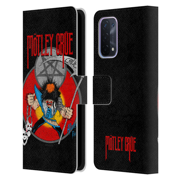 Motley Crue Key Art Allister Leather Book Wallet Case Cover For OPPO A54 5G