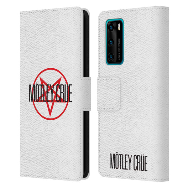 Motley Crue Logos Pentagram Leather Book Wallet Case Cover For Huawei P40 5G