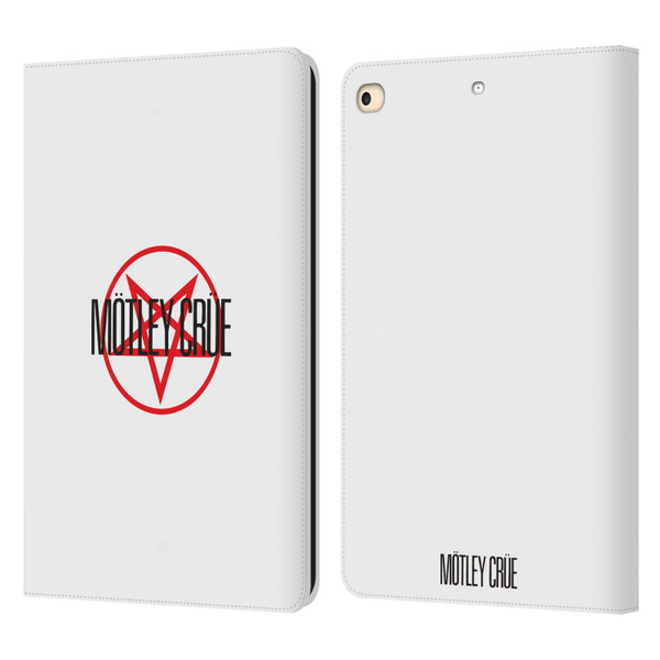 Motley Crue Logos Pentagram Leather Book Wallet Case Cover For Apple iPad 9.7 2017 / iPad 9.7 2018