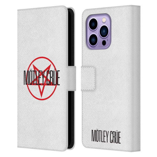 Motley Crue Logos Pentagram Leather Book Wallet Case Cover For Apple iPhone 14 Pro Max