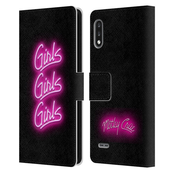 Motley Crue Logos Girls Neon Leather Book Wallet Case Cover For LG K22