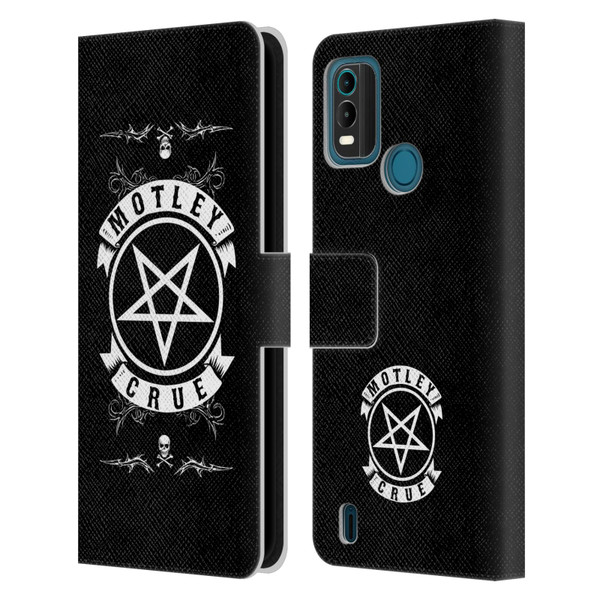 Motley Crue Logos Pentagram And Skull Leather Book Wallet Case Cover For Nokia G11 Plus