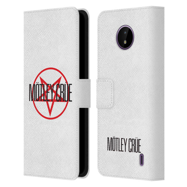 Motley Crue Logos Pentagram Leather Book Wallet Case Cover For Nokia C10 / C20