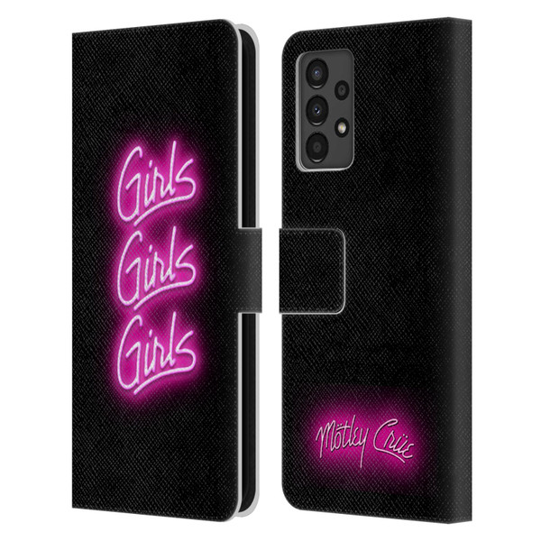 Motley Crue Logos Girls Neon Leather Book Wallet Case Cover For Samsung Galaxy A13 (2022)