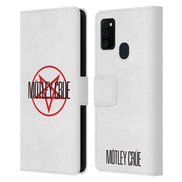 Motley Crue Logos Pentagram Leather Book Wallet Case Cover For Samsung Galaxy M30s (2019)/M21 (2020)