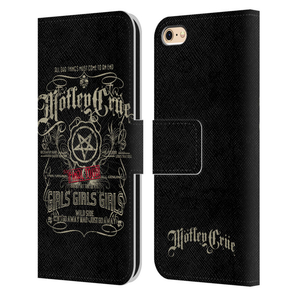 Motley Crue Tours Girls Girls Girls Leather Book Wallet Case Cover For Apple iPhone 6 / iPhone 6s