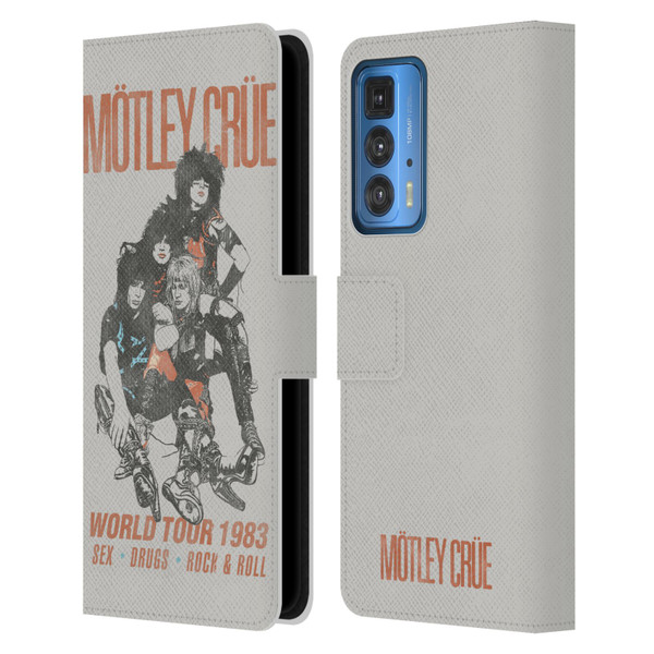 Motley Crue Tours Sex, Drugs and Rock & Roll Leather Book Wallet Case Cover For Motorola Edge 20 Pro