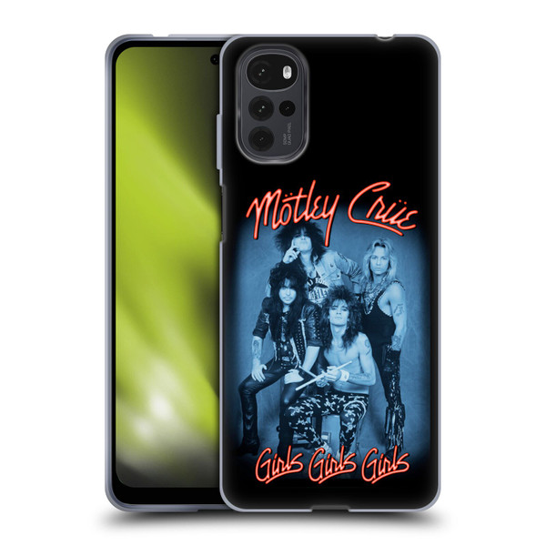 Motley Crue Key Art Girls Neon Soft Gel Case for Motorola Moto G22