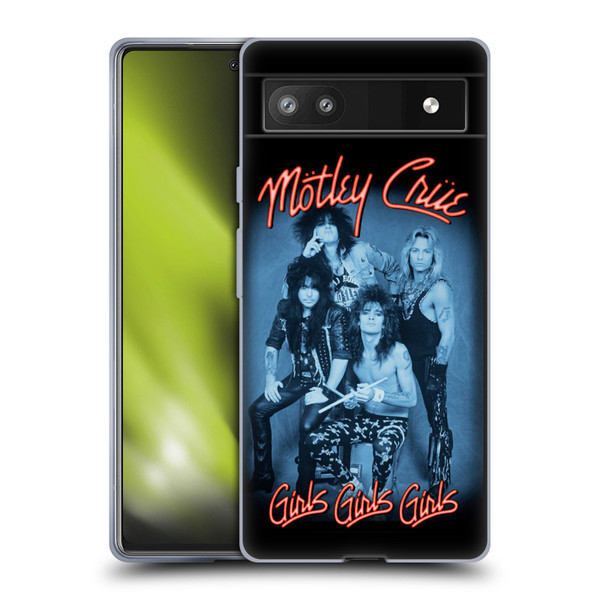 Motley Crue Key Art Girls Neon Soft Gel Case for Google Pixel 6a