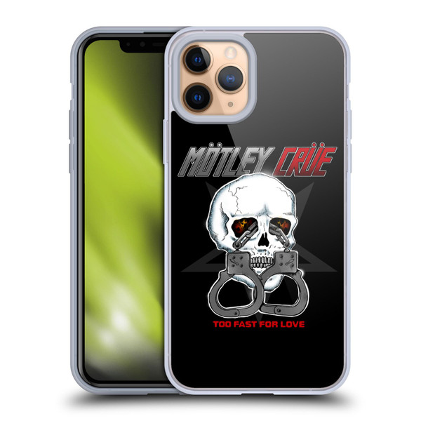 Motley Crue Logos Too Fast For Love Skull Soft Gel Case for Apple iPhone 11 Pro