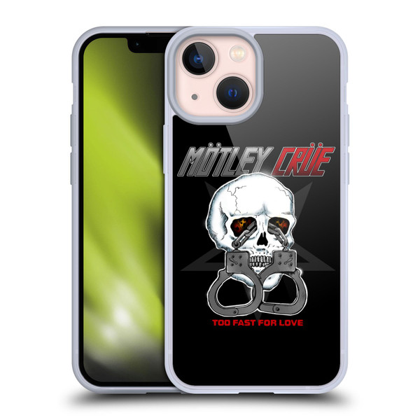 Motley Crue Logos Too Fast For Love Skull Soft Gel Case for Apple iPhone 13 Mini