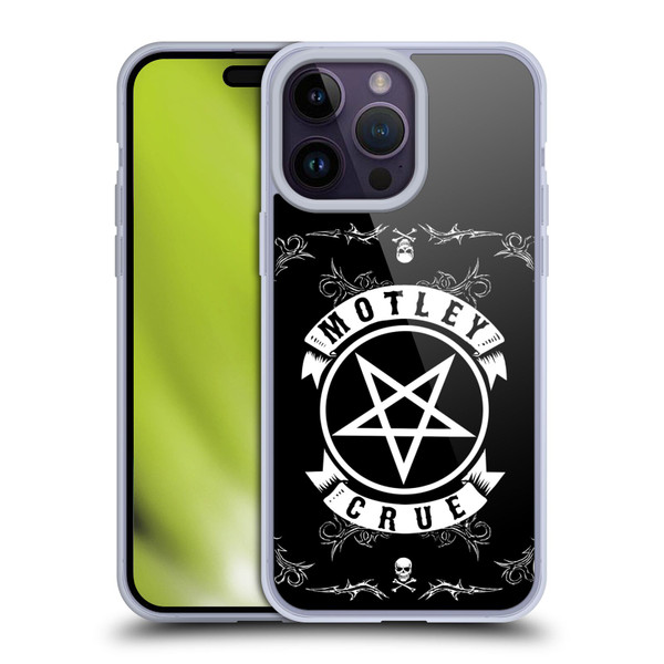 Motley Crue Logos Pentagram And Skull Soft Gel Case for Apple iPhone 14 Pro Max