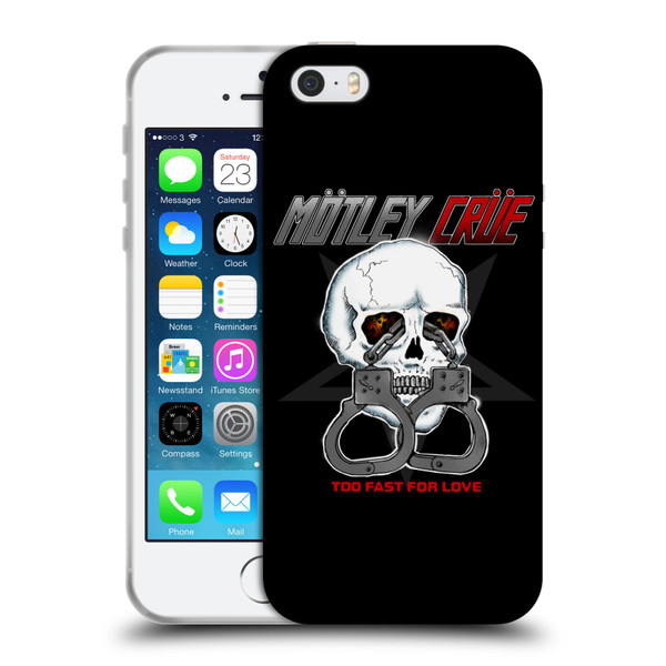 Motley Crue Logos Too Fast For Love Skull Soft Gel Case for Apple iPhone 5 / 5s / iPhone SE 2016