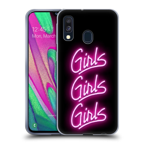 Motley Crue Logos Girls Neon Soft Gel Case for Samsung Galaxy A40 (2019)