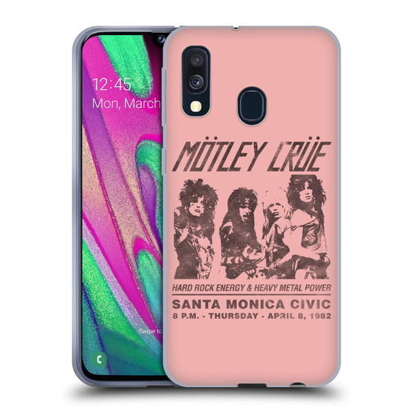 Motley Crue Tours Santa Monica Soft Gel Case for Samsung Galaxy A40 (2019)